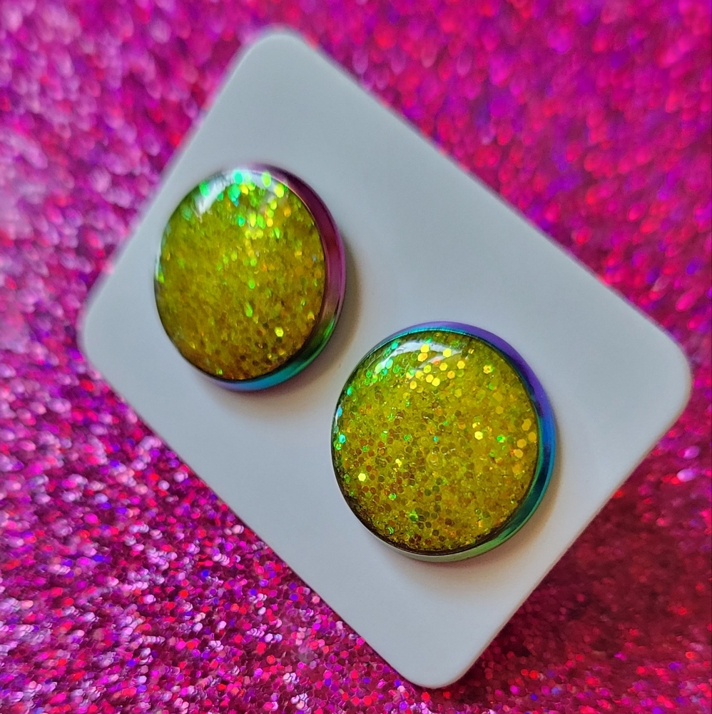 Hand made glitter earrings